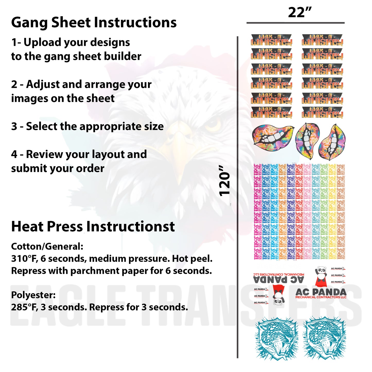 Gang Sheet Builder – 22×120 Inch Custom Printable Transfer